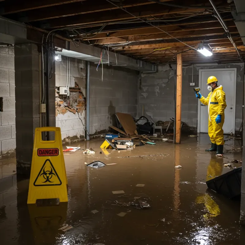 Flooded Basement Electrical Hazard in Ettrick, VA Property