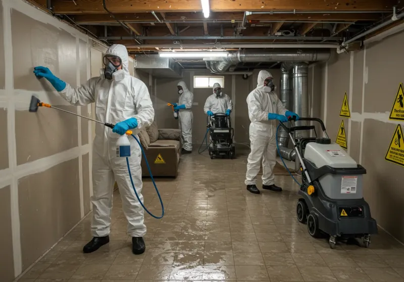 Basement Moisture Removal and Structural Drying process in Ettrick, VA